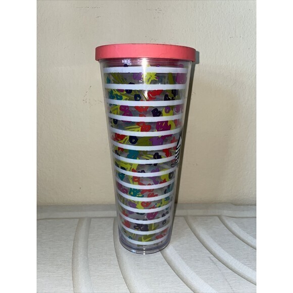 Starbucks Floral Stripes Bright Flowers‎ Cold Cup Tumbler No Straw 24 oz - Picture 4 of 8